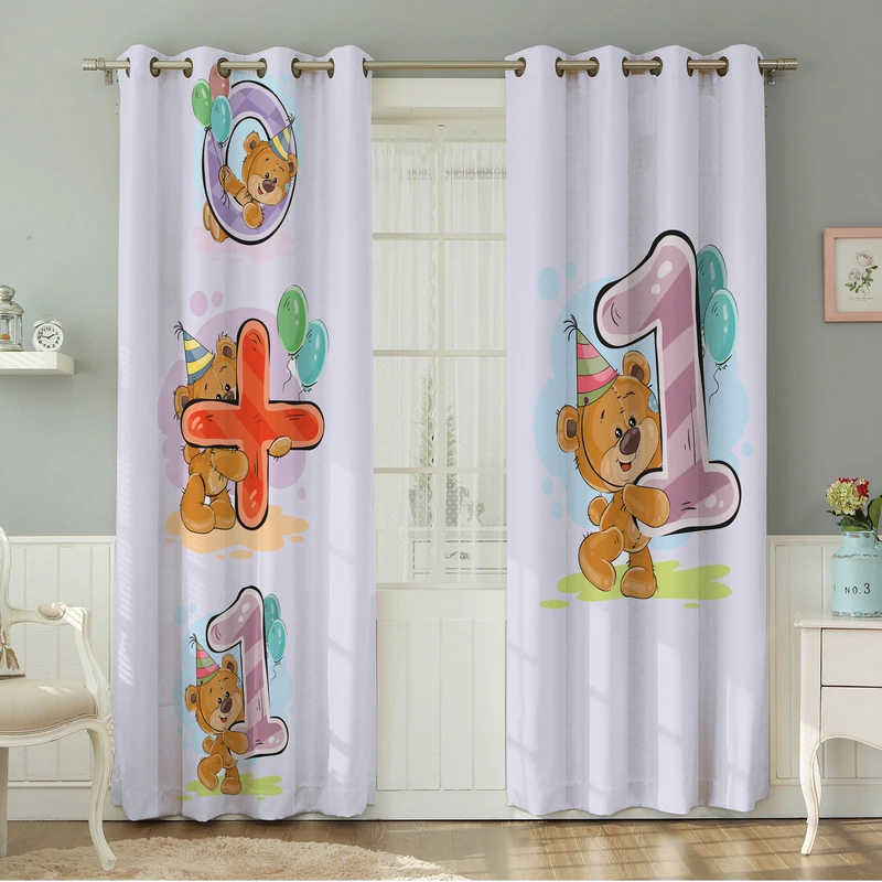 پرده نیروانا طرح کودک  مدل هازان کد 4345 سایز 140×280 سانتی متر