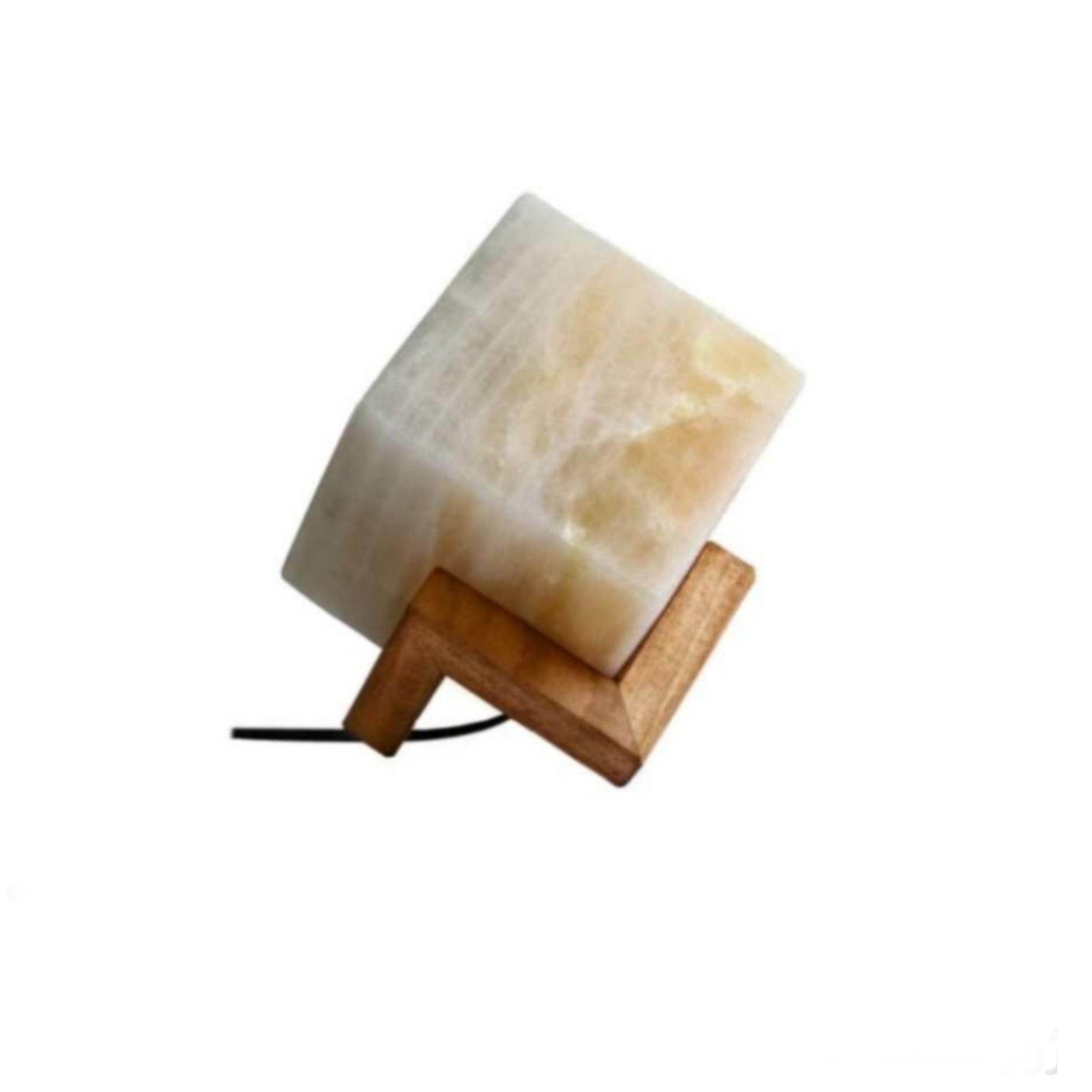 آباژور سنگ نمک طرح مکعب مربع مدل Mc01
