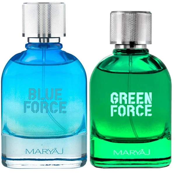 ست ادو پرفیوم مردانه ماریاژ مدل green force با رایحه سرد حجم 100 میلی لیتر و ادو پرفیوم مردانه ماریاژ مدل blue force با رایحه سردحجم 100 میلی لیتر