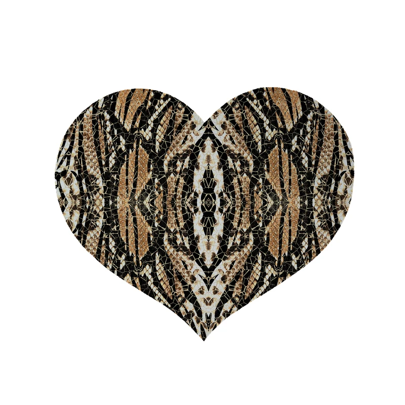 پادری مدل قلب طرح پوست ماری کد 5341 سایز 90x90 سانتی متر 
