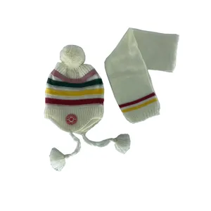 ست کلاه و شال گردن بافتنی بچگانه آی چیلک مدل IC002