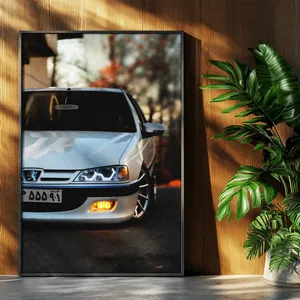 تابلو نوری  بکلیت طرح ماشین و خودرو پژو پارس مدل B-po1522 فریم مشکی