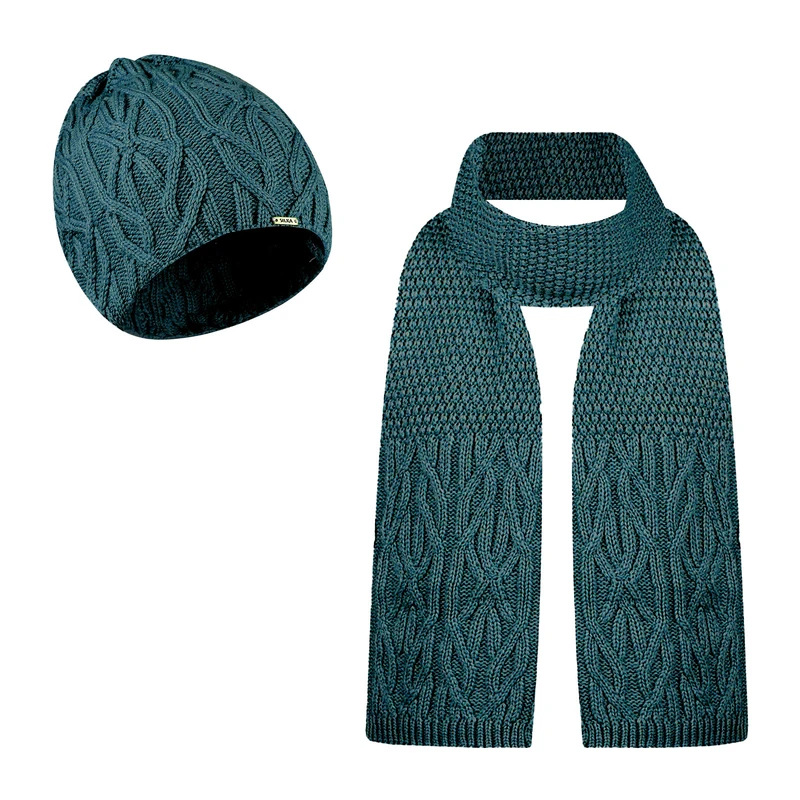 ست کلاه و شال گردن بافتنی زنانه سیلکا مدل Sahra5