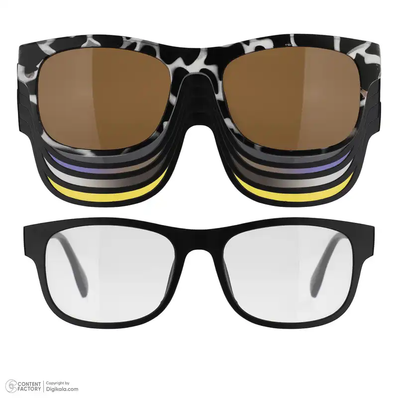 فریم عینک طبی دونیک مدل tr2203-c2 به همراه کاور آفتابی مجموعه 6 عددی