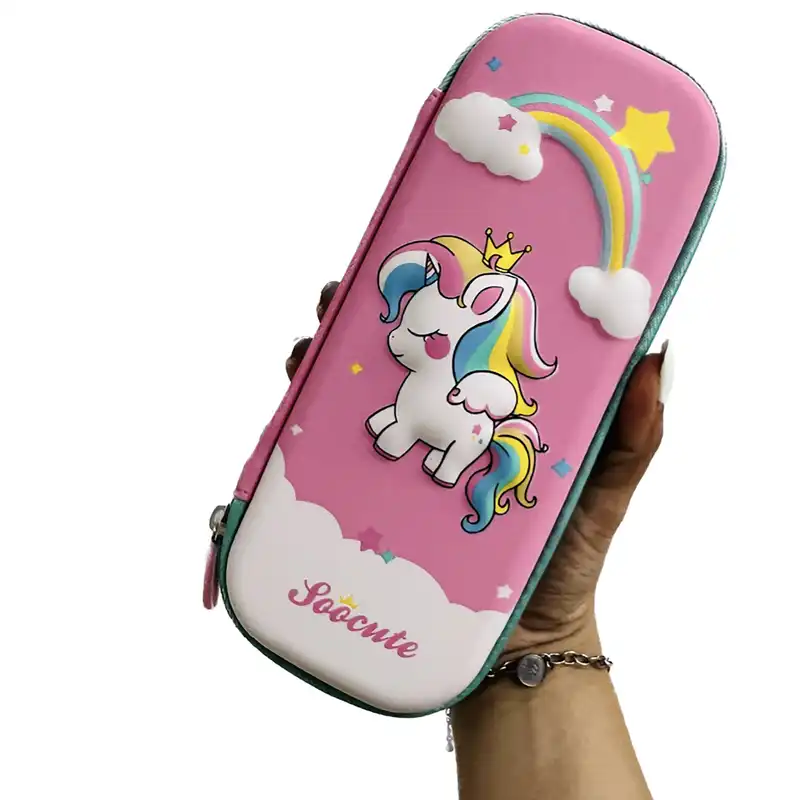 جامدادی مدل برجسته طرح یونیکورن و رنگین کمان