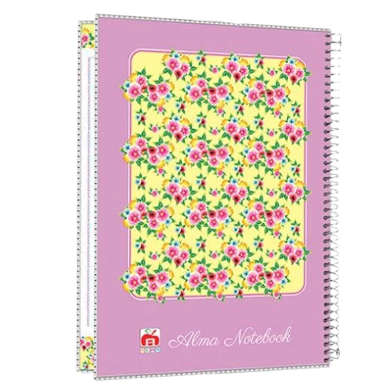 دفتر مشق 40 برگ آلما طرح FLOWER مدل طلقی کد 7496