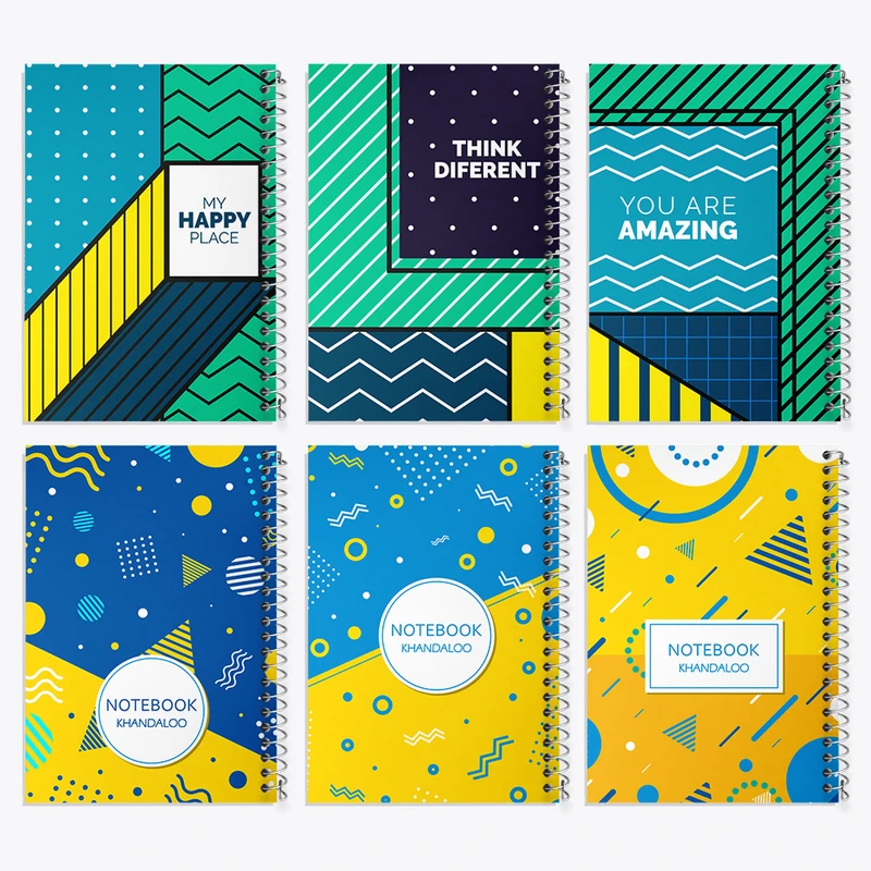 دفتر نقاشی 50 برگ خندالو طرح فانتزی کد 22 مجموعه 6 عددی