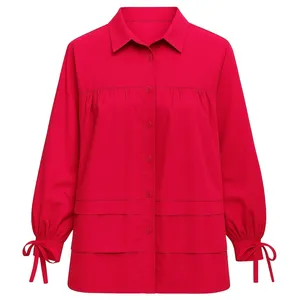 شومیز آستین تا روی شانه یقه ایستاده زنانه مدل عروسکی 985