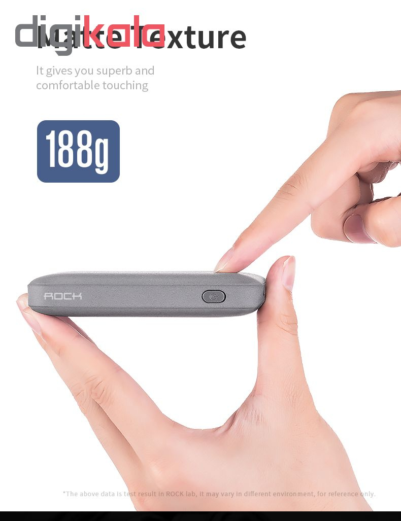 پاور بانک راک مدل power bank P51 Mini با ظرفیت 10000میلی آمپر ساعت