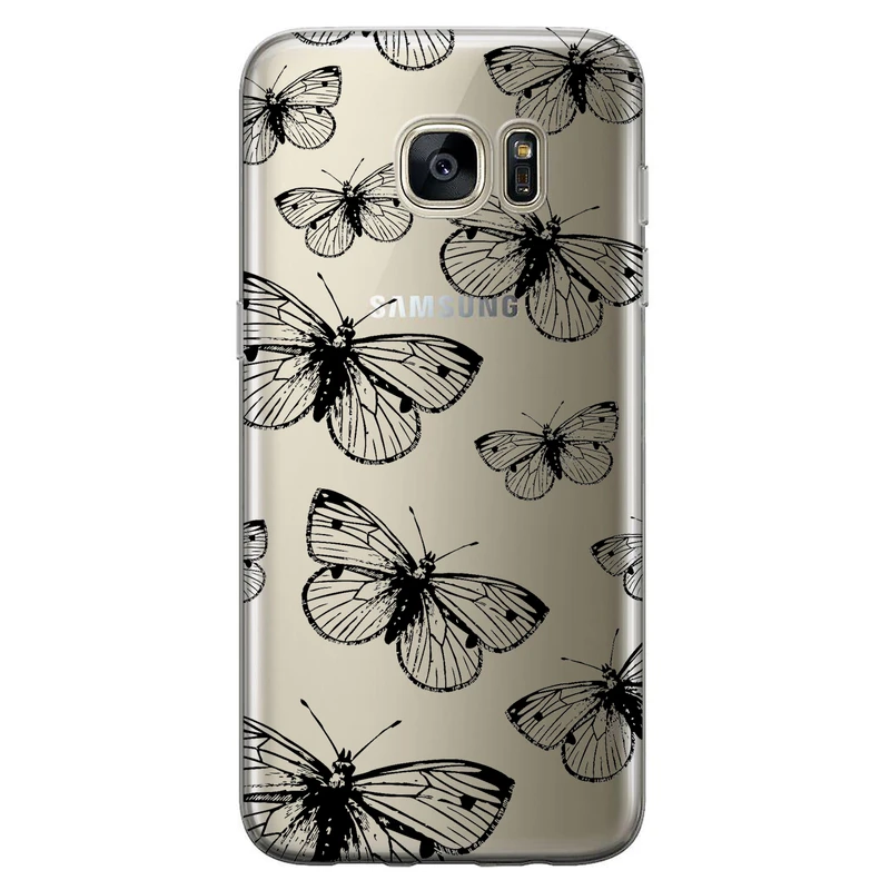 کاور مگافون طرح پروانه مدل C54-B مناسب برای گوشی موبایل سامسونگ Galaxy S6 Edge