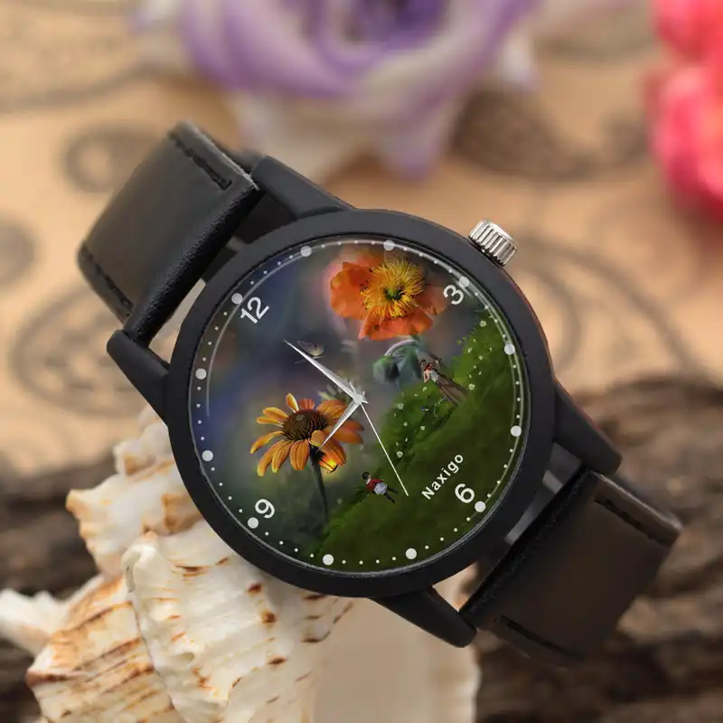 ساعت مچی عقربه ای ناکسیگو مدل گل کد LF12606