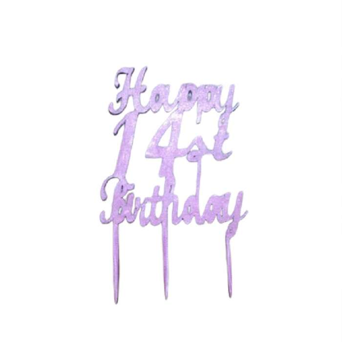  تاپر کیک  طرح عدد 14 مدل happy birthday