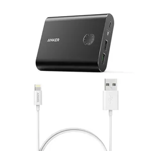 شارژر همراه انکر مدل A1316 PowerCore Plus With QC3 با ظرفیت 13400mAH به همراه کابل لایتنینگ