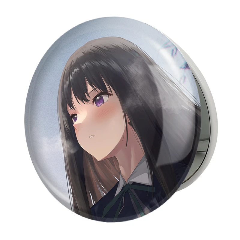 آینه جیبی خندالو طرح تاکینا انیمه لیکوریس ریکویل Lycoris Recoil مدل تاشو کد 23004 