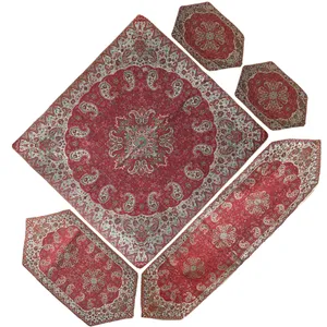 رومیزی ترمه مدل RED5/5 مجموعه 5 عددی