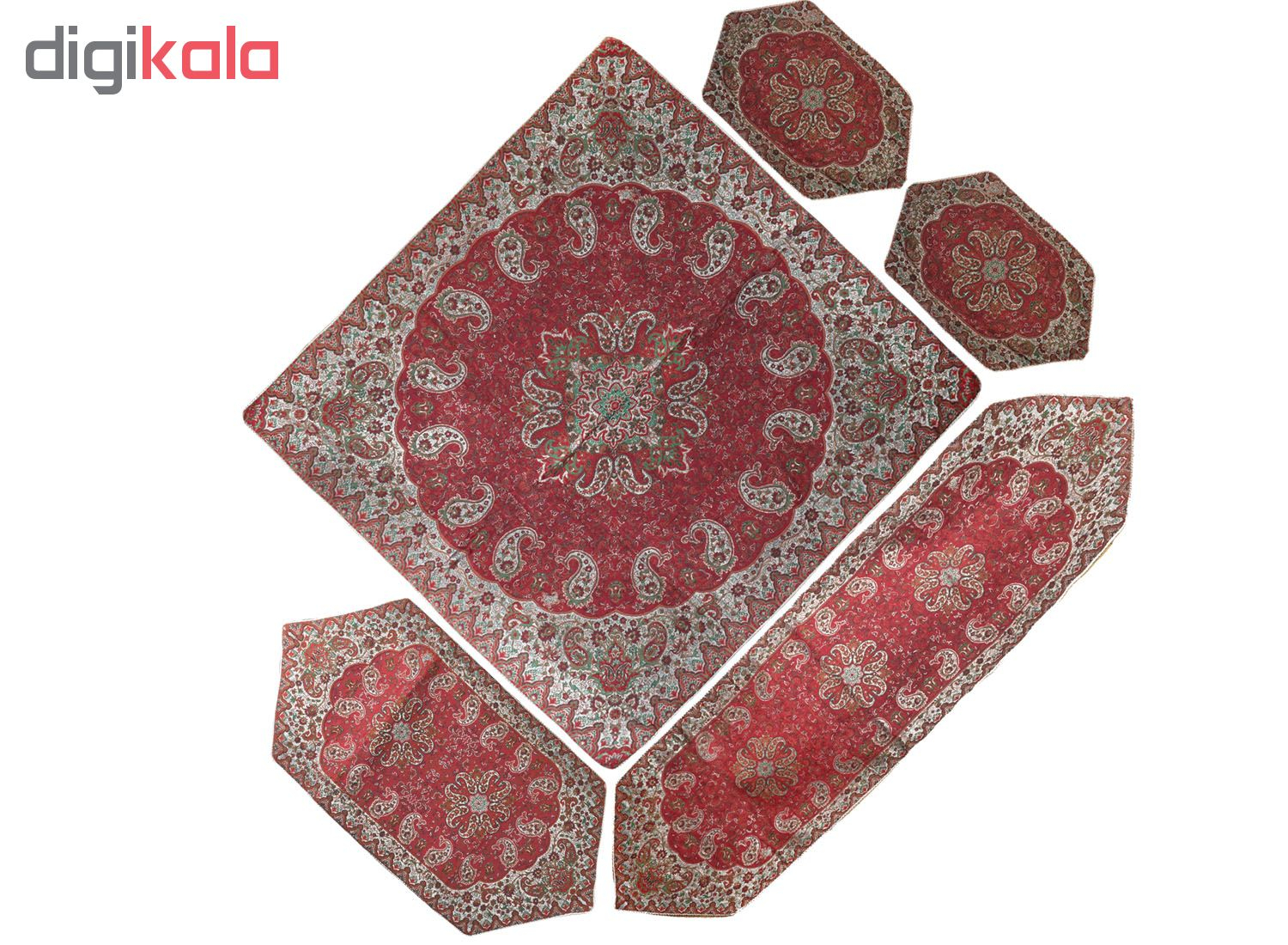 رومیزی ترمه مدل RED5/5 مجموعه 5 عددی