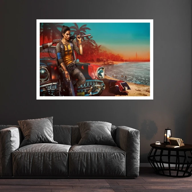 تابلو بکلیت طرح بازی Far Cry 6  مدل قاب شاسی W-s8782