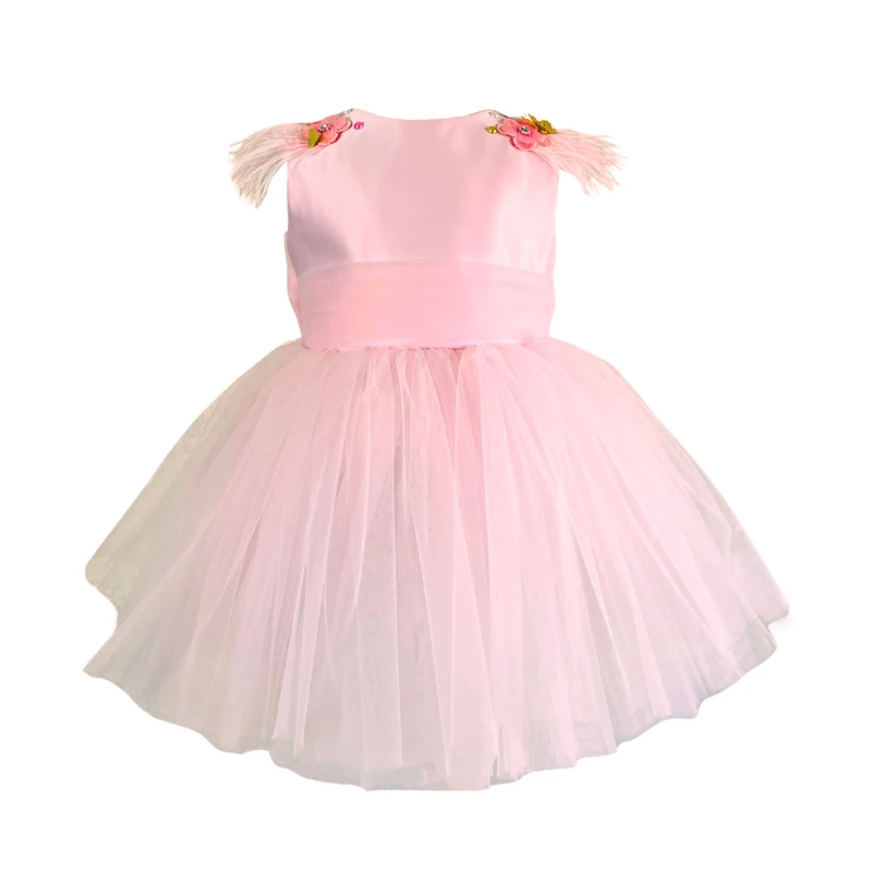 عکس شماره 2 : پیراهن بدون آستین یقه گرد دخترانه مدل پاپیون دنباله دار