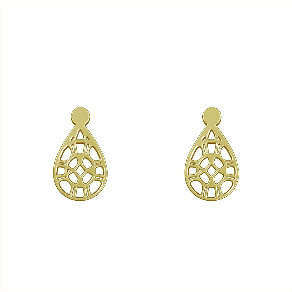 گوشواره طلا 18 عیار زنانه مدوپد مدل هندسی کد GA1-13624 -  - 2