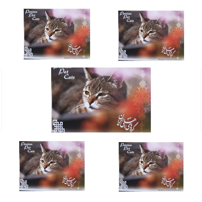 تمبر یادگاری مدل آلبوم تمبر گربه های اهلی ایران مجموعه 5 عددی