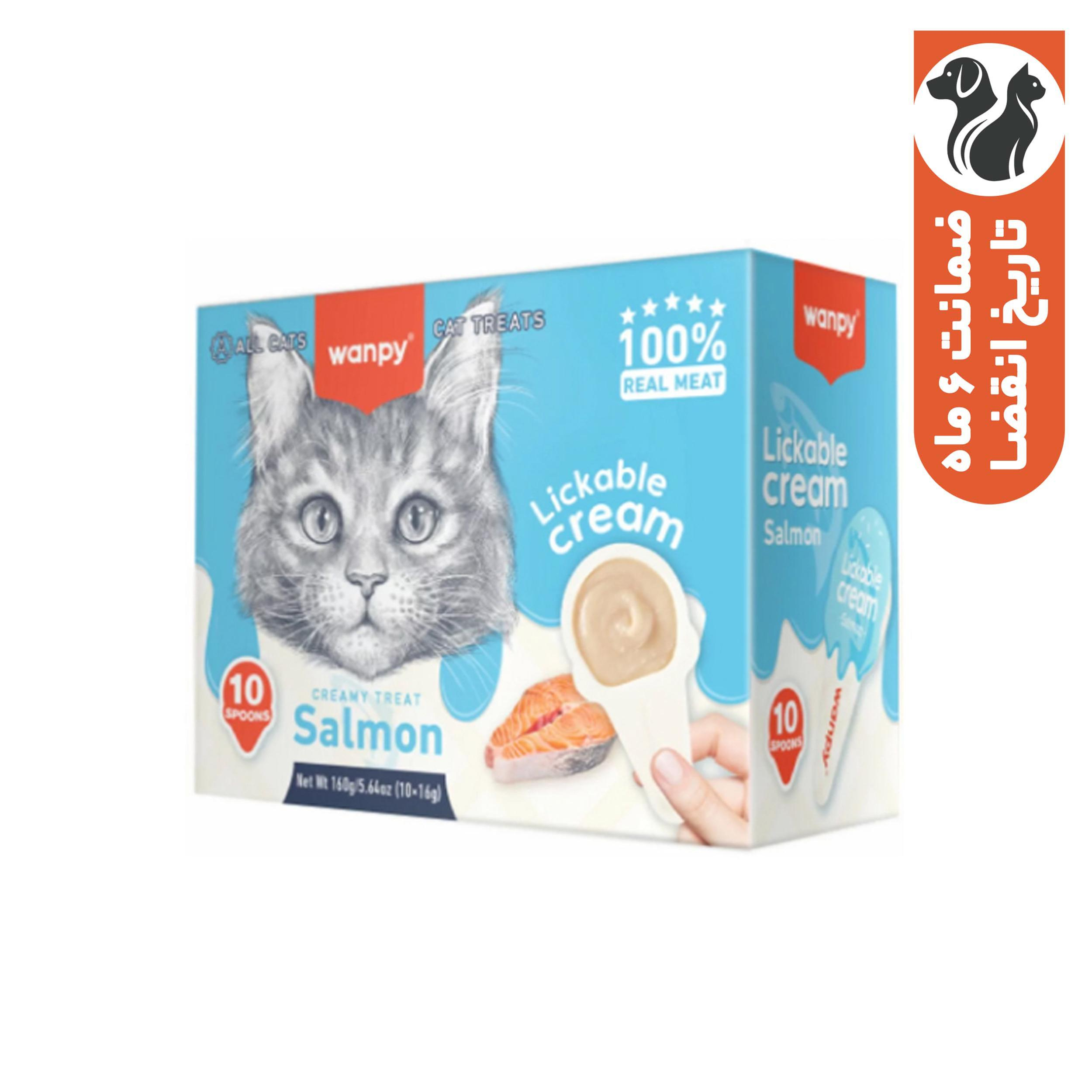 بستنی گربه ونپی مدل قاشقی طعم ماهی سالمون وزن 16 گرم بسته 10 عددی