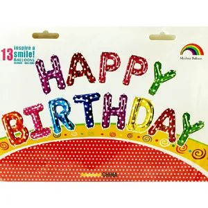 بادکنک فویلی ام کالر بالن مدل Heart Happy Birthday