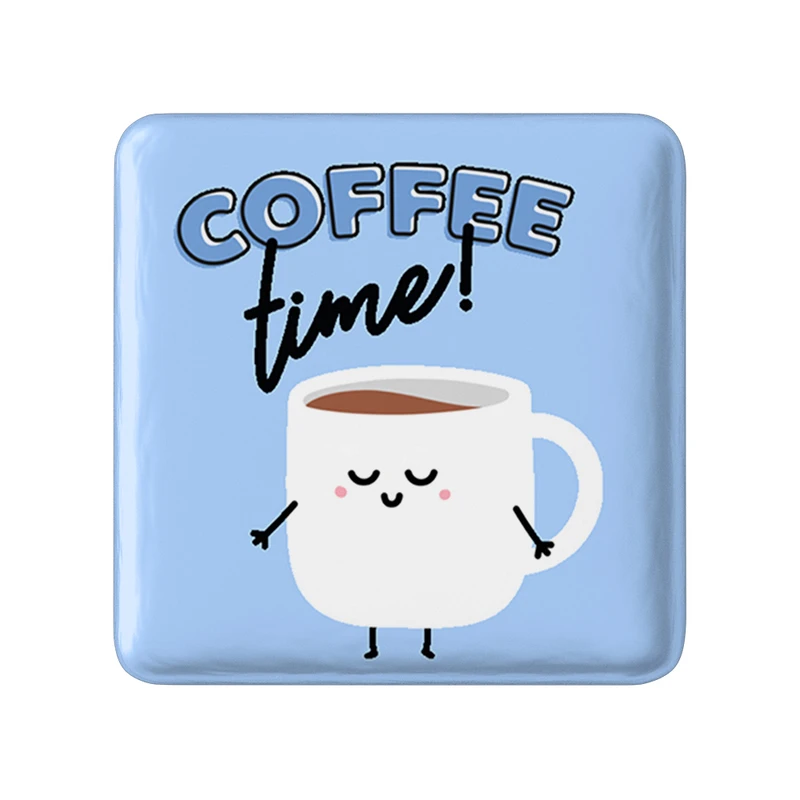 مگنت خندالو طرح قهوه Coffee  مدل مربعی کد 22007
