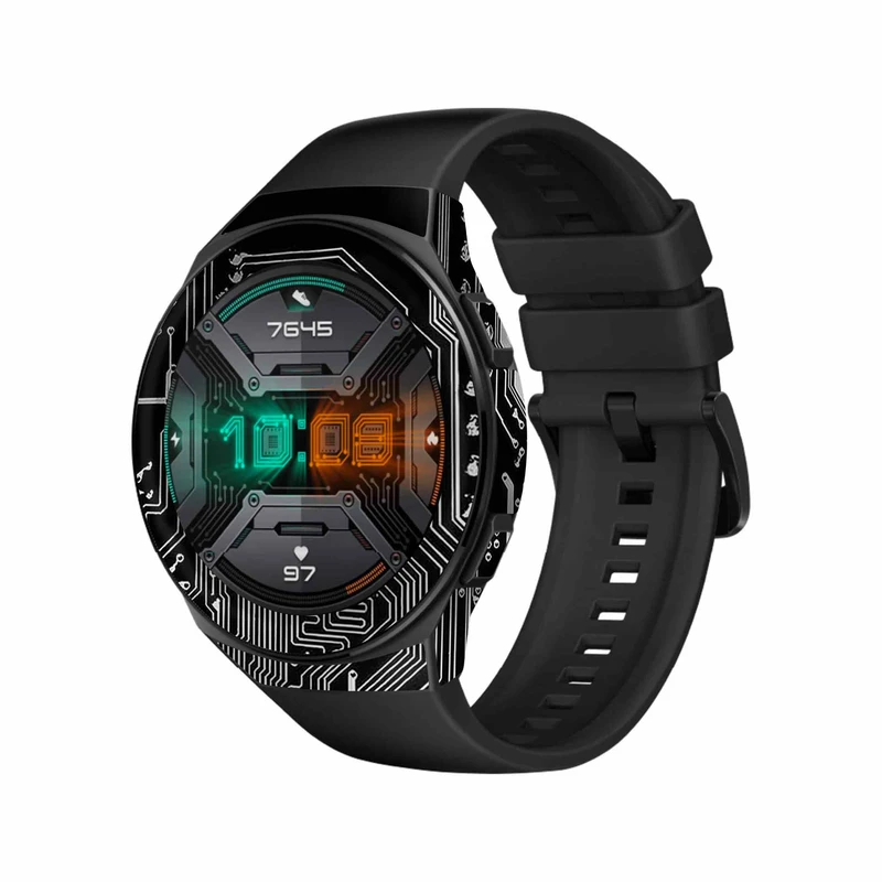  برچسب ماهوت طرح Black-Printed-Circuit-Board مناسب برای ساعت هوشمند هوآوی Watch GT 2e