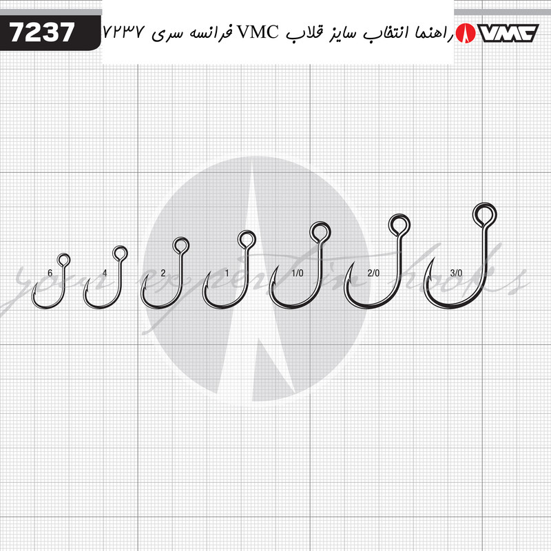 قلاب ماهیگیری وی ام سی کد 7237 سایز Bn 1.0 بسته 10 عددی