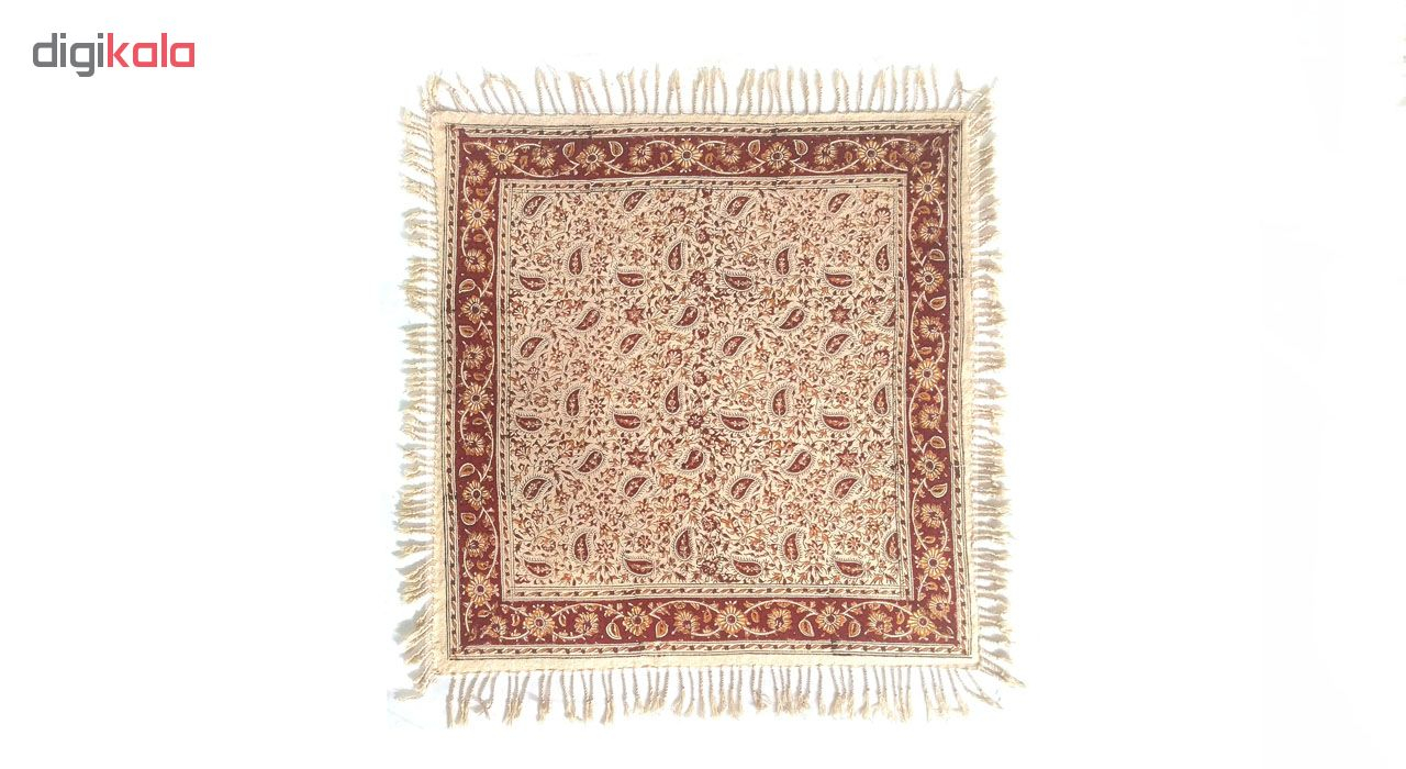 سفره قلمکار لوح هنر طرح درهم بادامی کد 1140