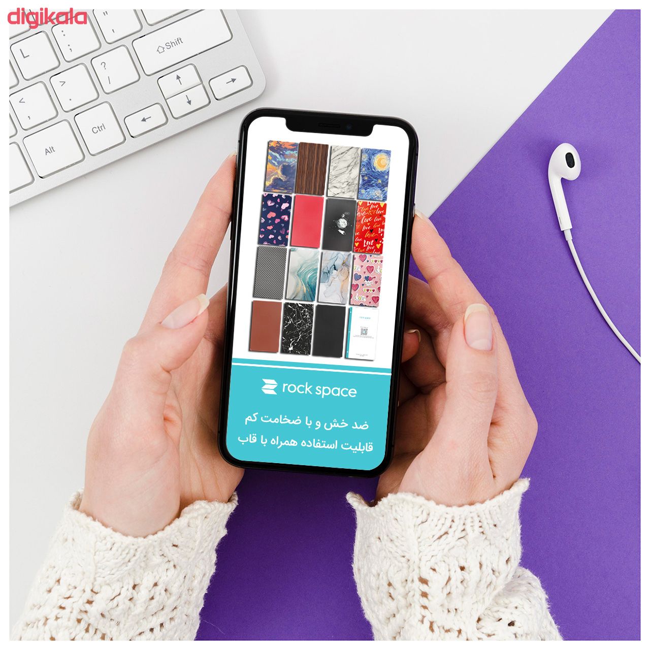 برچسب پوششی راک اسپیس طرح Marble-BK مناسب برای گوشی موبایل شیائومی POCO X3 Pro main 1 12