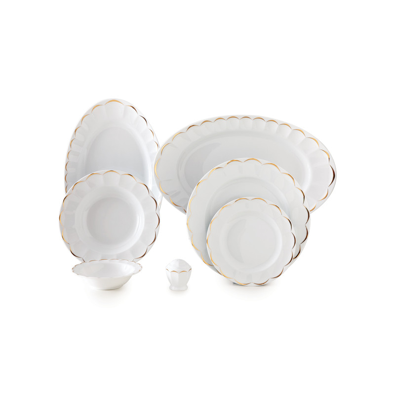 سرویس غذاخوری 29 پارچه چینی زرین ایران سری نئو کلاسیک مدل نارسیس درجه عالی