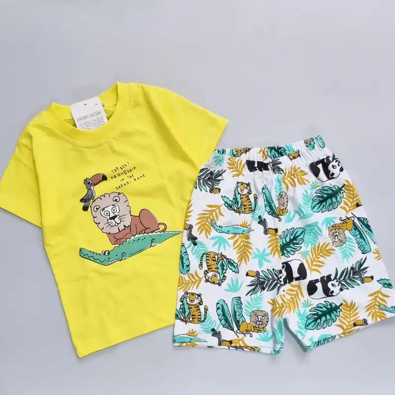 ست تی شرت و شلوارک پسرانه مدل هاوایی