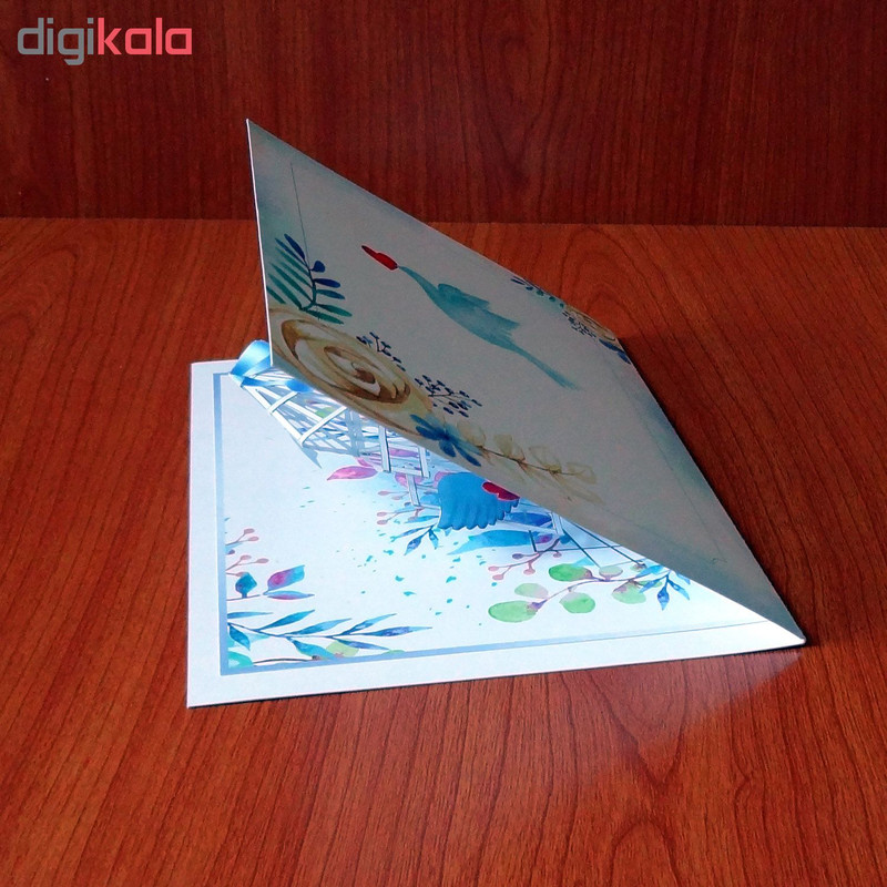 کارت پستال سه بعدی طرح پرنده و قفس کد CP001