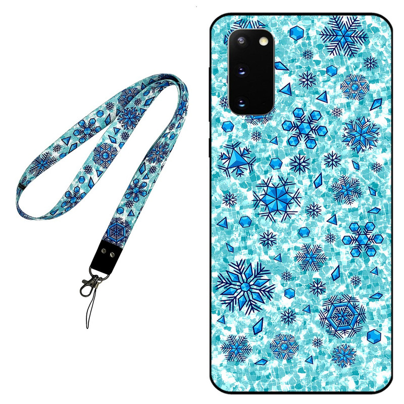 کاور مگافون طرح برف مدل 0014 مناسب برای گوشی موبایل سامسونگ Galaxy S20 به همراه بند آویز