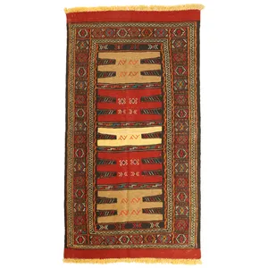  گلیم دستبافت دو متری مدل تمام بافت خراسان کد 410305