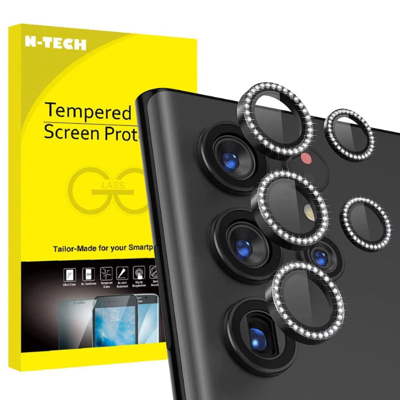 محافظ لنز دوربین انتک مدل رینگی نگین دار  مناسب برای گوشی موبایل سامسونگ Galaxy S24 Ultra 5G