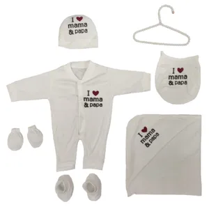 ست 7 تکه لباس نوزادی مدل I LOVE YOU