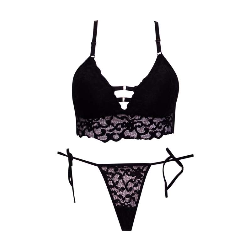 ست شورت و نیم تنه زنانه مدل گیپوری کد 2022 رنگ مشکی