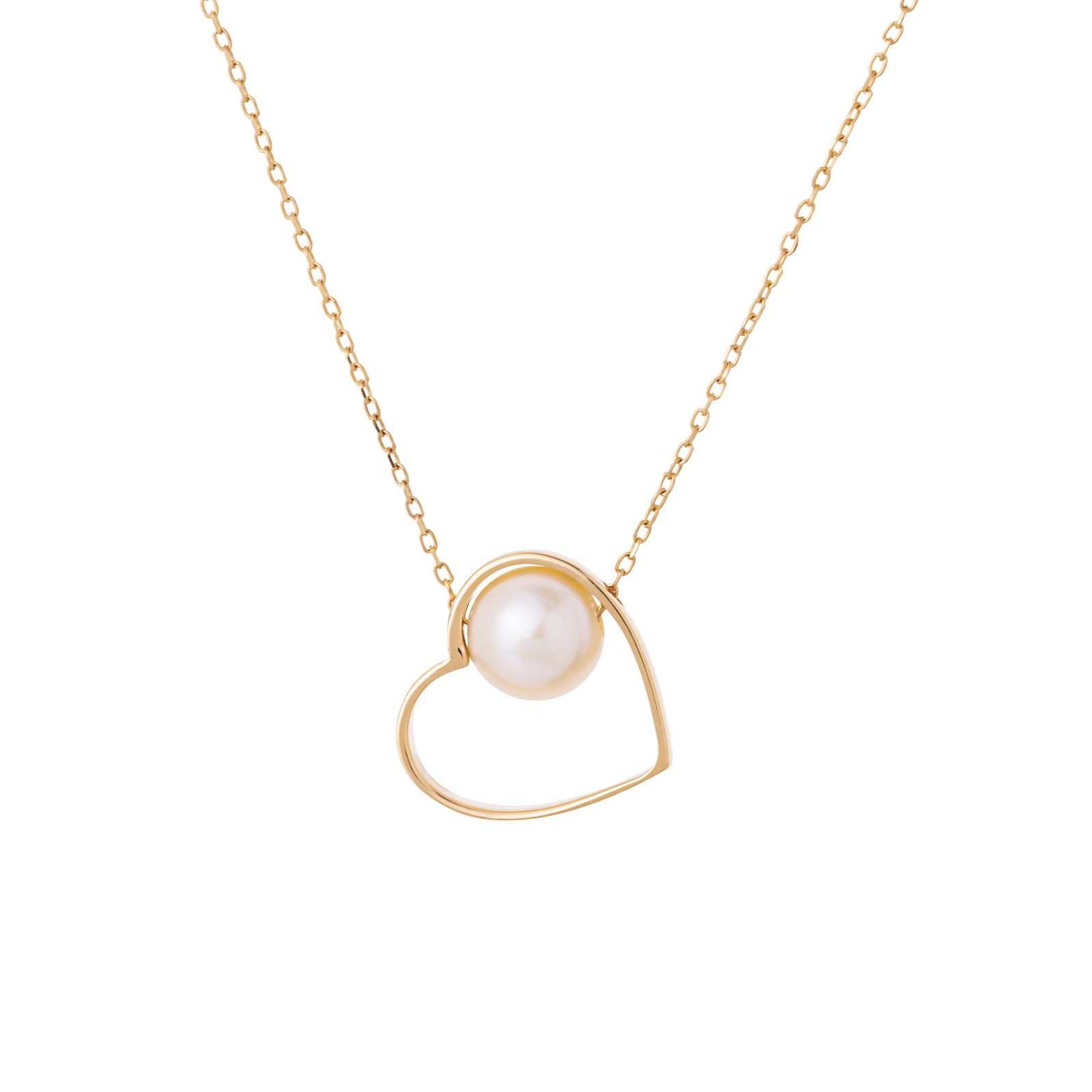 گردنبند طلا 18 عیار زنانه گالری شیدا مجد مدل قلب و مروارید -  - 1