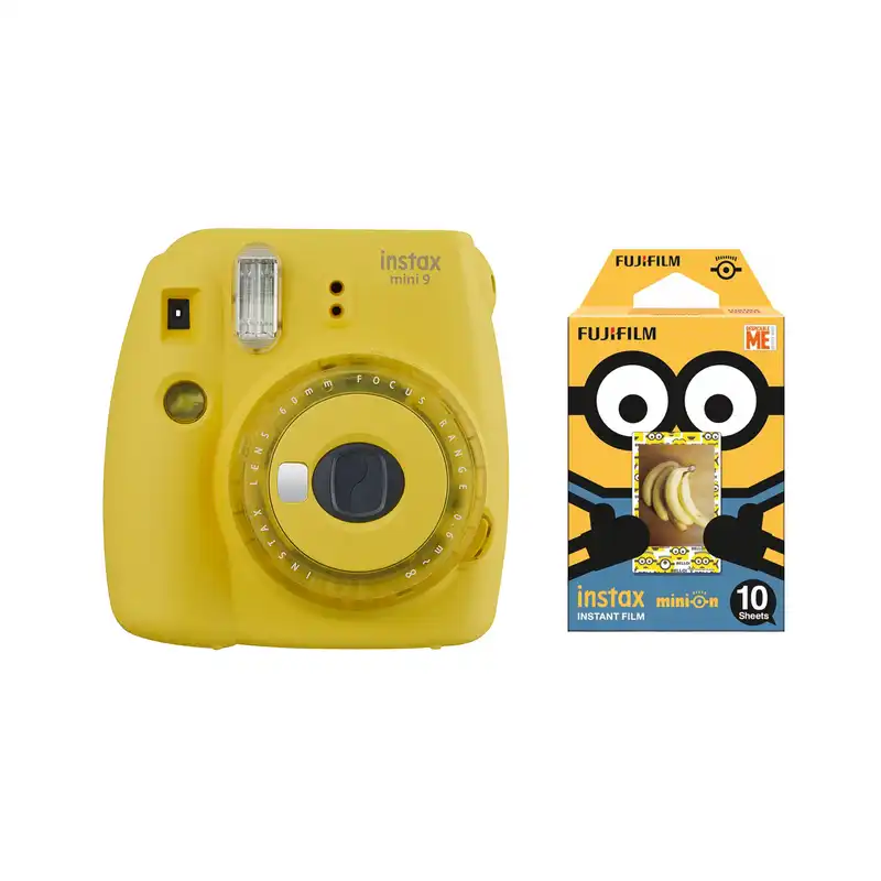 دوربین عکاسی چاپ سریع فوجی فیلم مدل Instax Mini 9 Clear به همراه یک بسته فیلم مدل Despicable Me بسته ۱۰ عددی