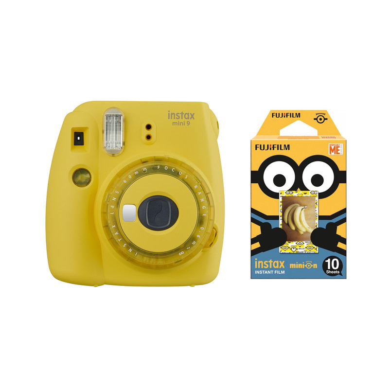 دوربین عکاسی چاپ سریع فوجی فیلم مدل Instax Mini 9 Clear به همراه یک بسته فیلم مدل Despicable Me بسته ۱۰ عددی