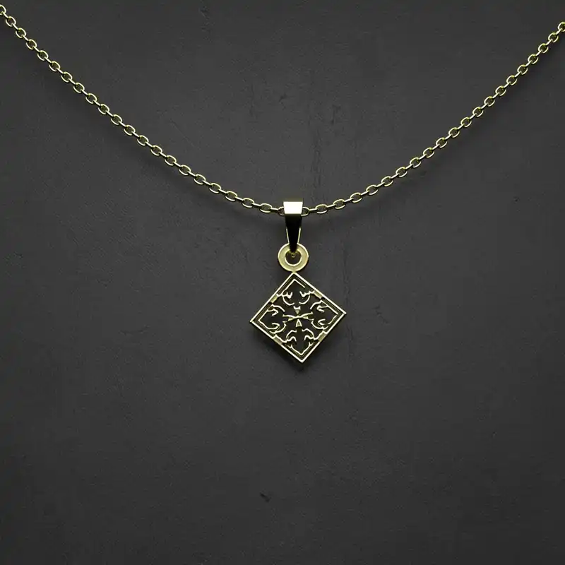 گردنبند طلا 18 عیار زنانه مدوپد مدل هندسی کد EE2-1-1199