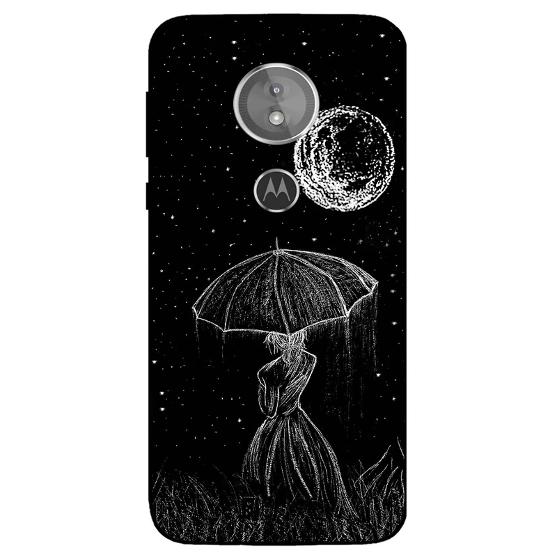 کاور مگافون طرح دختر و ماه مدل 1369 مناسب برای گوشی موبایل موتورولا Moto E5 / G6 Play