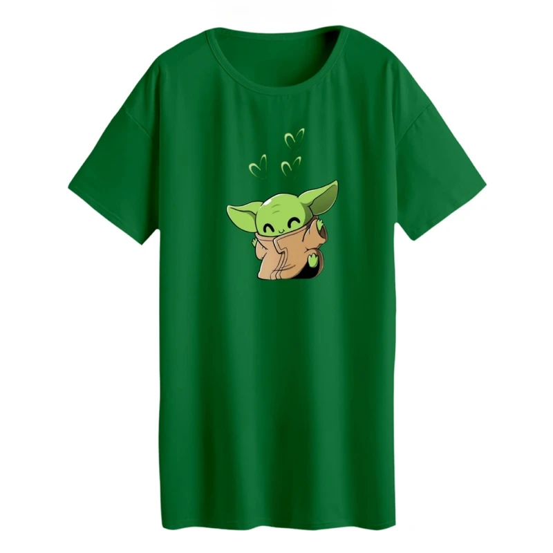 تی شرت لانگ زنانه مدل بیبی یودا کد 4