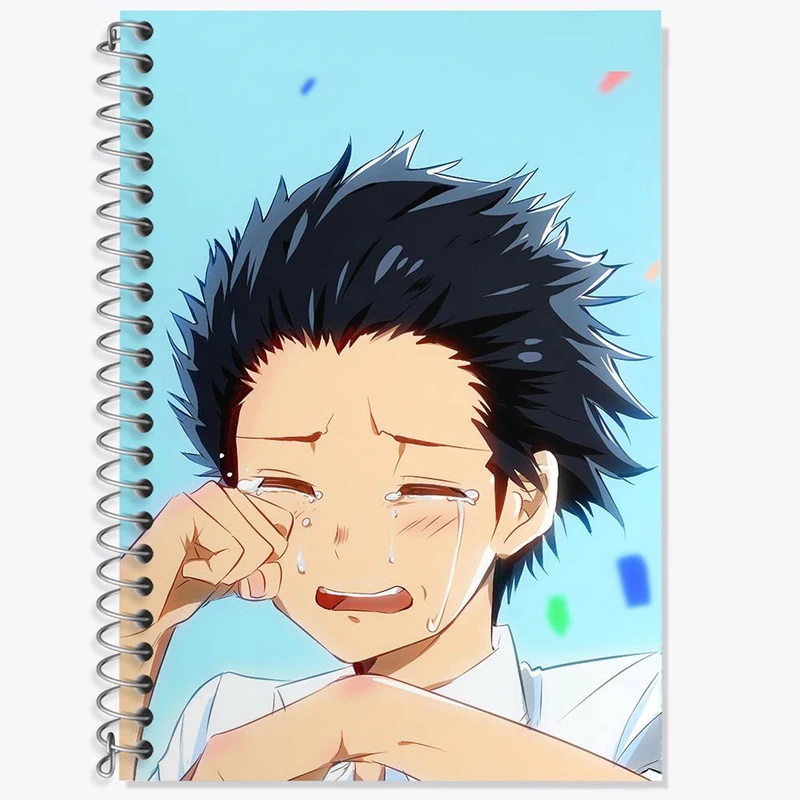 دفتر زبان 50 برگ خندالو مدل دو خط طرح شویا ایشیدا انیمه سایلنت ویس A Silent Voice کد 15778