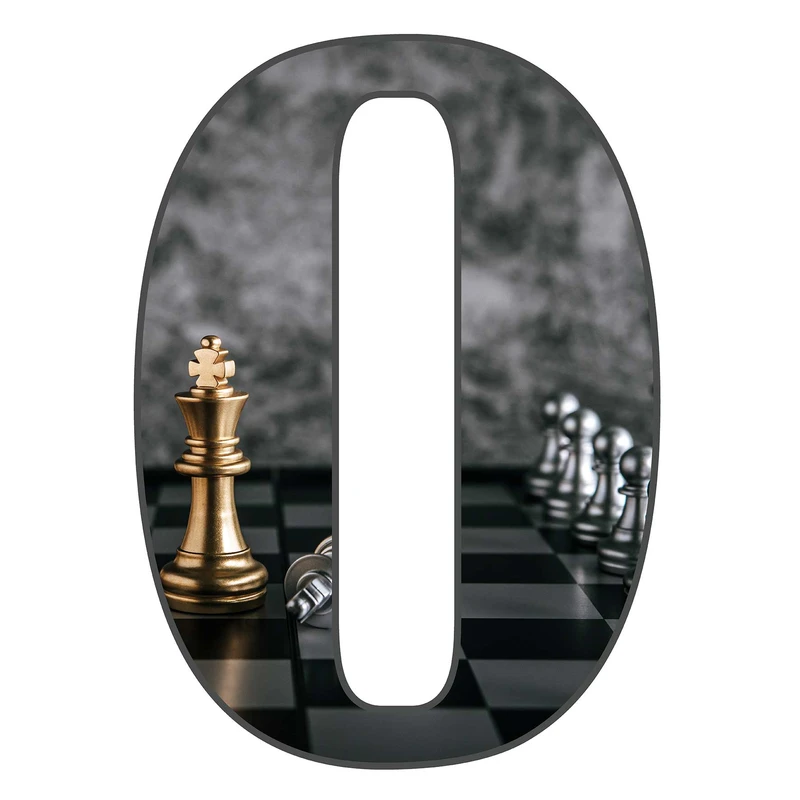 استند رومیزی تولد مدل عدد 0 طرح شطرنج کد 1813