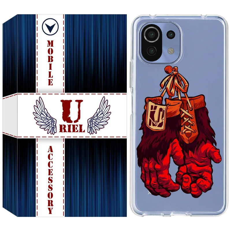 کاور یوریل قاب مدل Clear کد 77 طرح دستکش مناسب برای گوشی موبایل شیائومی Mi 11 Lite / 11 Lite 5G NE