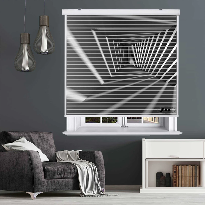 پرده زبرا زیو مدل سیلوئت 3D1370 سایز 150x150 سانتی متر