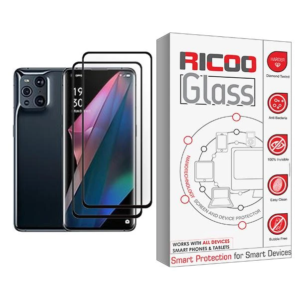 محافظ صفحه نمایش ریکو مدل Ricoo Glass MIX002 مناسب برای گوشی موبایل اوپو Find X3 Pro بسته دو عددی
